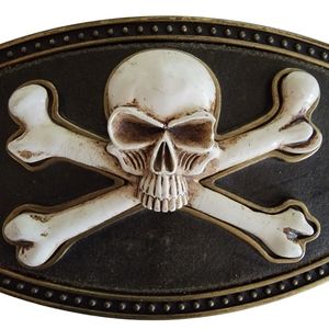 Classico Italia A338 Skull & Cross Bones Belt Buckle